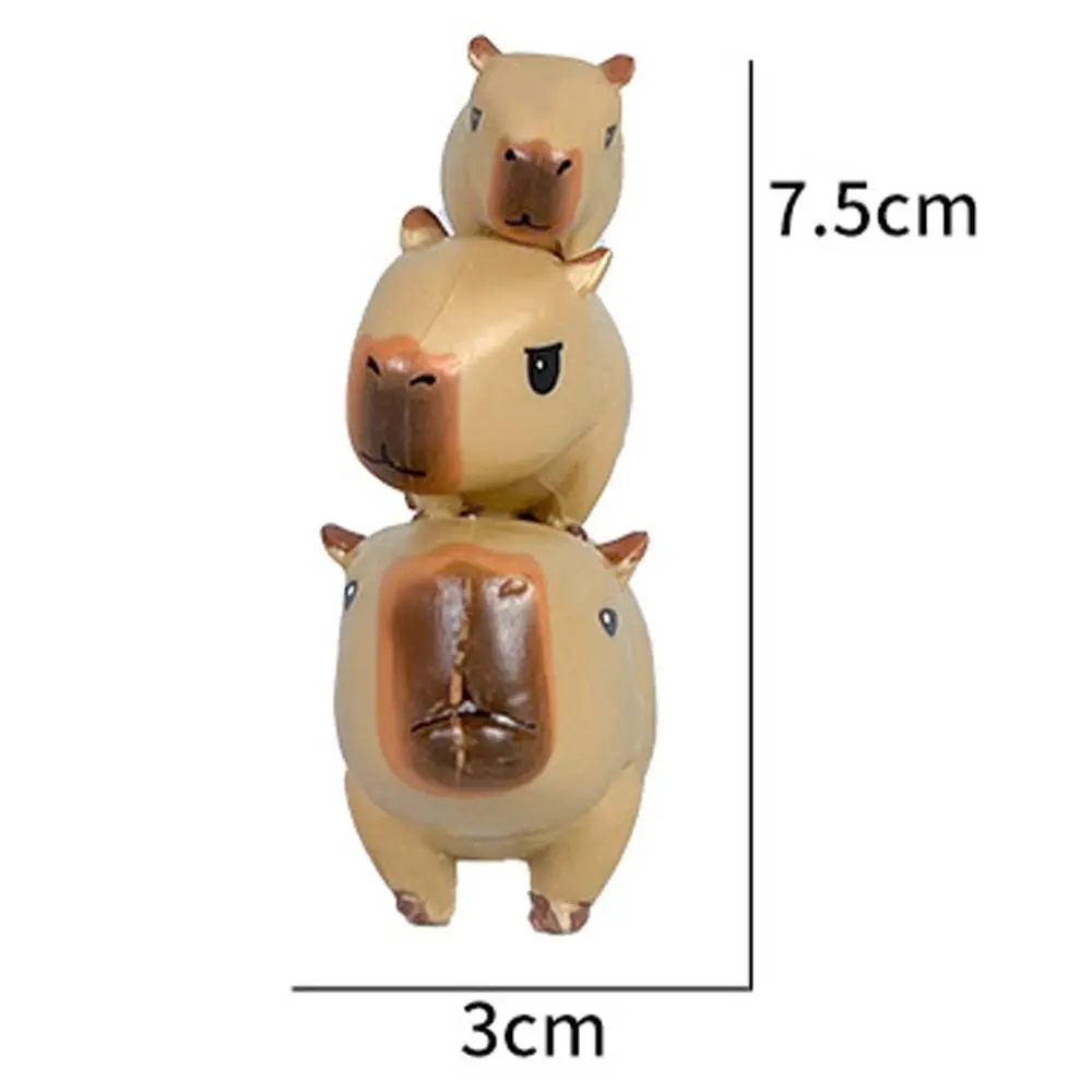 Riding Crocodiles Capybara Figure Toys Take Bath Riding Bird Simulation Capibara Model Cartoon Stacked Capybara Animals Figures