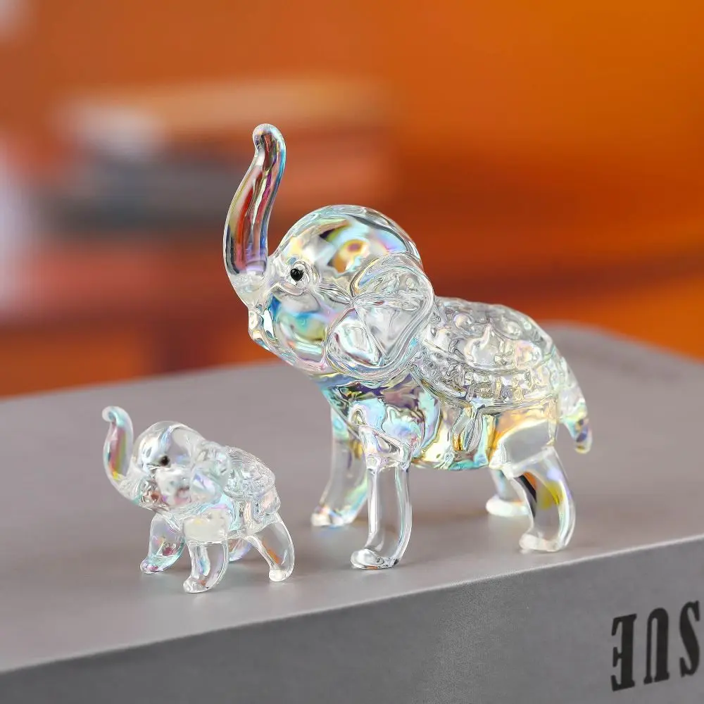 Creative Cute Crystal Elephant Statue Funny Handicraft Baby Elephant Ornaments Modern Desktop Crystal Ornaments Table