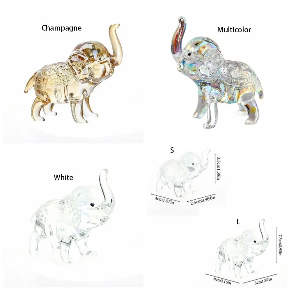 Creative Cute Crystal Elephant Statue Funny Handicraft Baby Elephant Ornaments Modern Desktop Crystal Ornaments Table