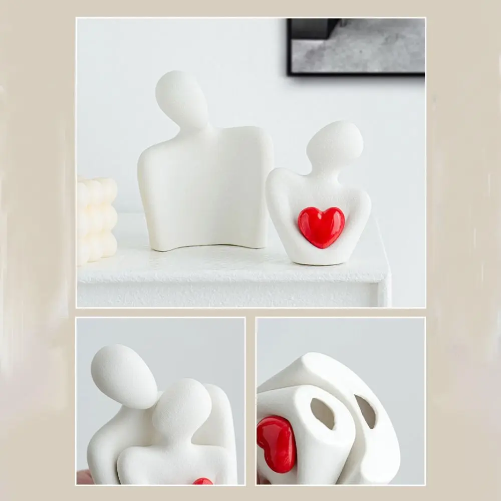 Ceramic Couples Embrace Statue Creative Waterproof People Love Sculpture Abstract Handicraft Miniatures Figurine Cabinet