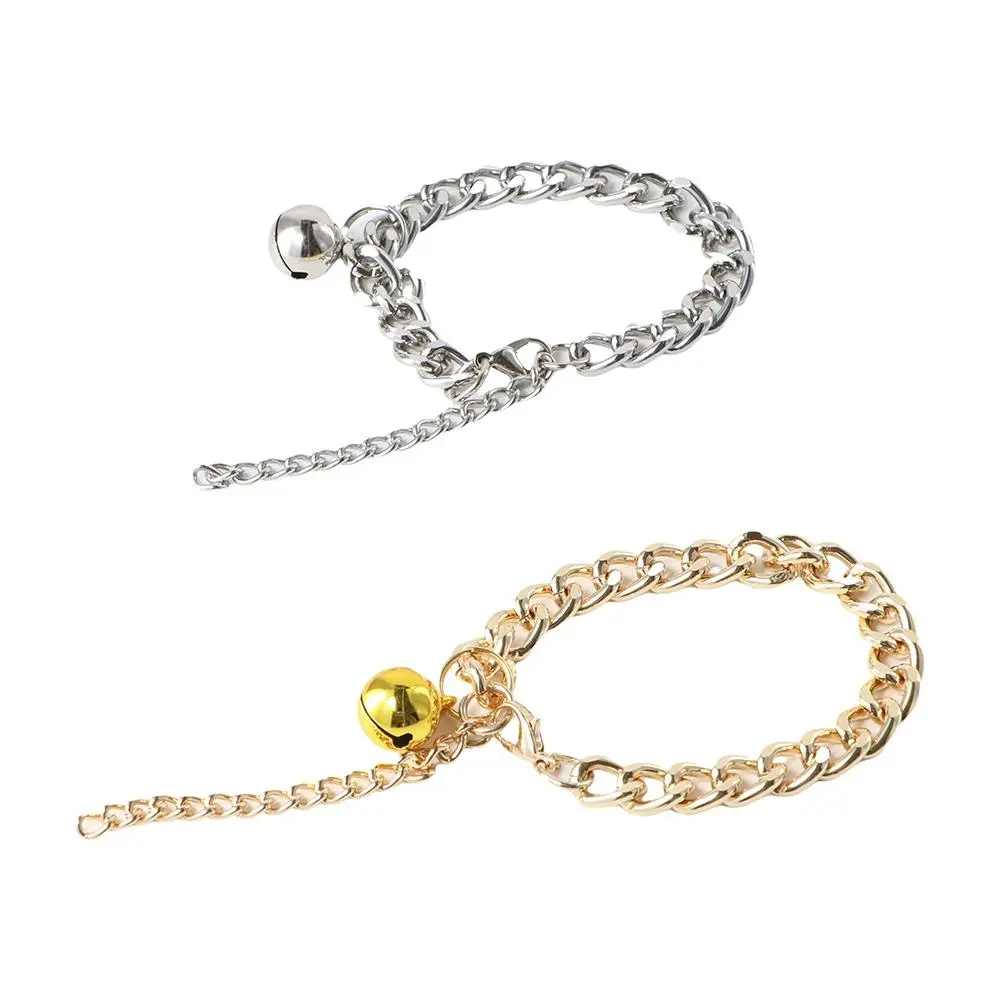 Fashion Aluminum with Bell Cat Accessory for French Bulldog Pet Accessory Cat Collar Pet Chain Dog Gold Chain Dog Necklace