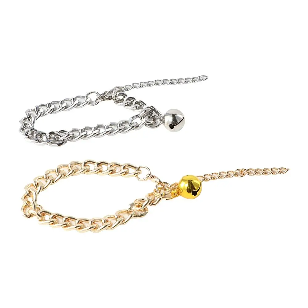 Fashion Aluminum with Bell Cat Accessory for French Bulldog Pet Accessory Cat Collar Pet Chain Dog Gold Chain Dog Necklace