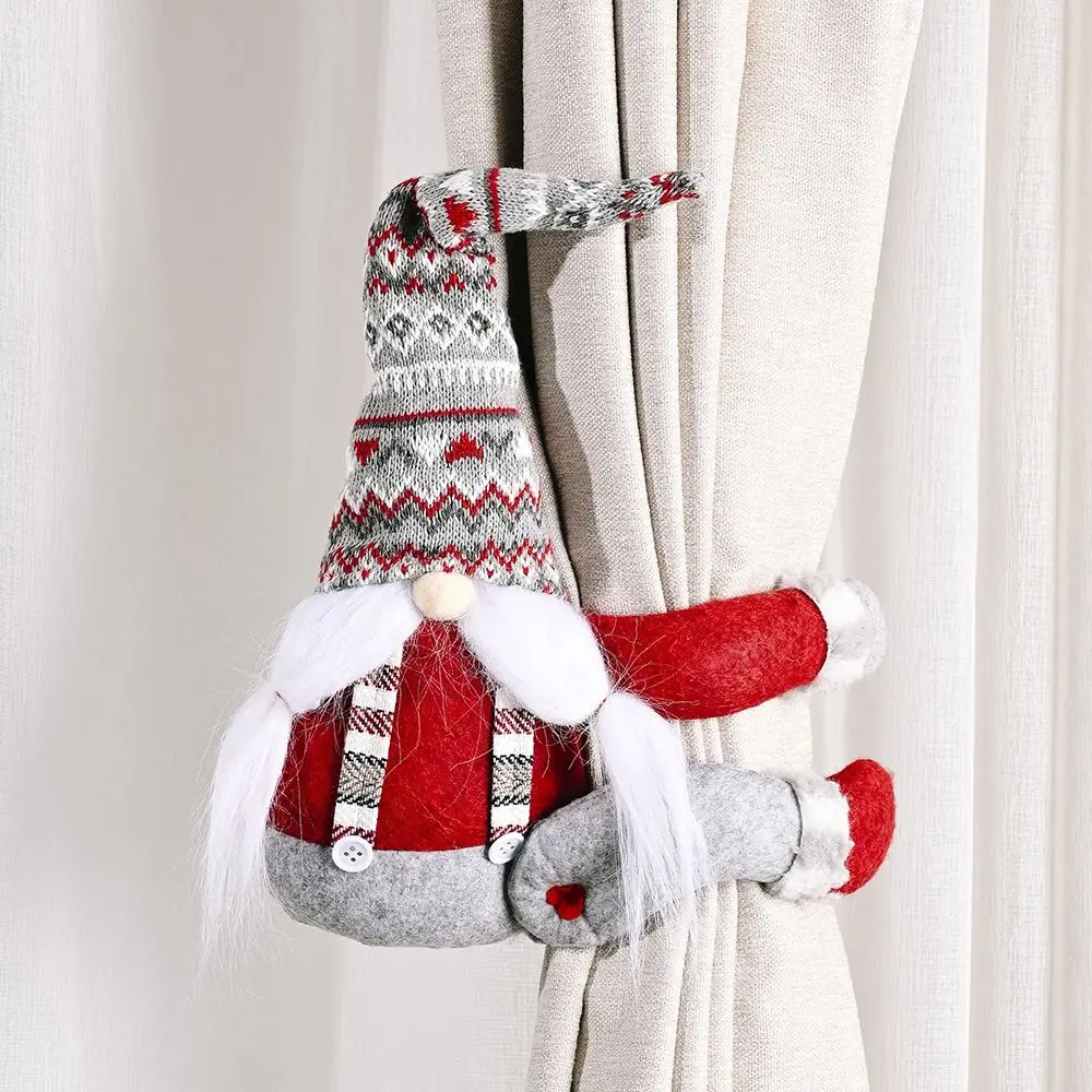 Funny Reusable Christmas Curtain Tieback Hanging Cute Forest Old Man Curtain Buckle Cartoon Santa Curtain Fastener Bedroom