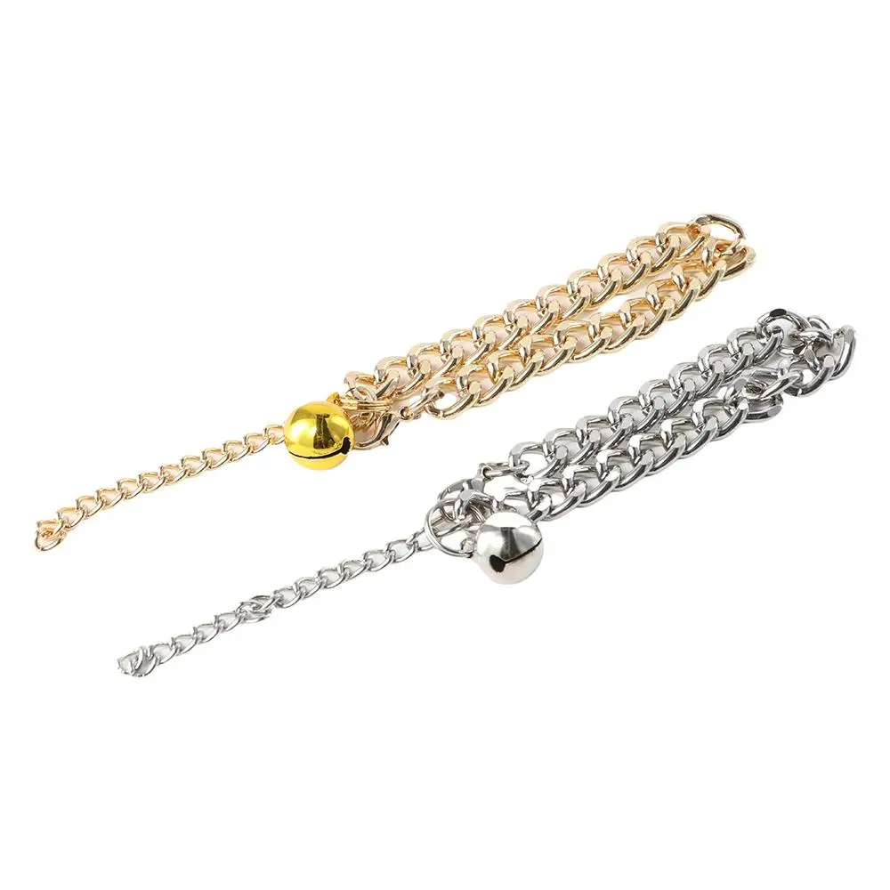 Fashion Aluminum with Bell Cat Accessory for French Bulldog Pet Accessory Cat Collar Pet Chain Dog Gold Chain Dog Necklace