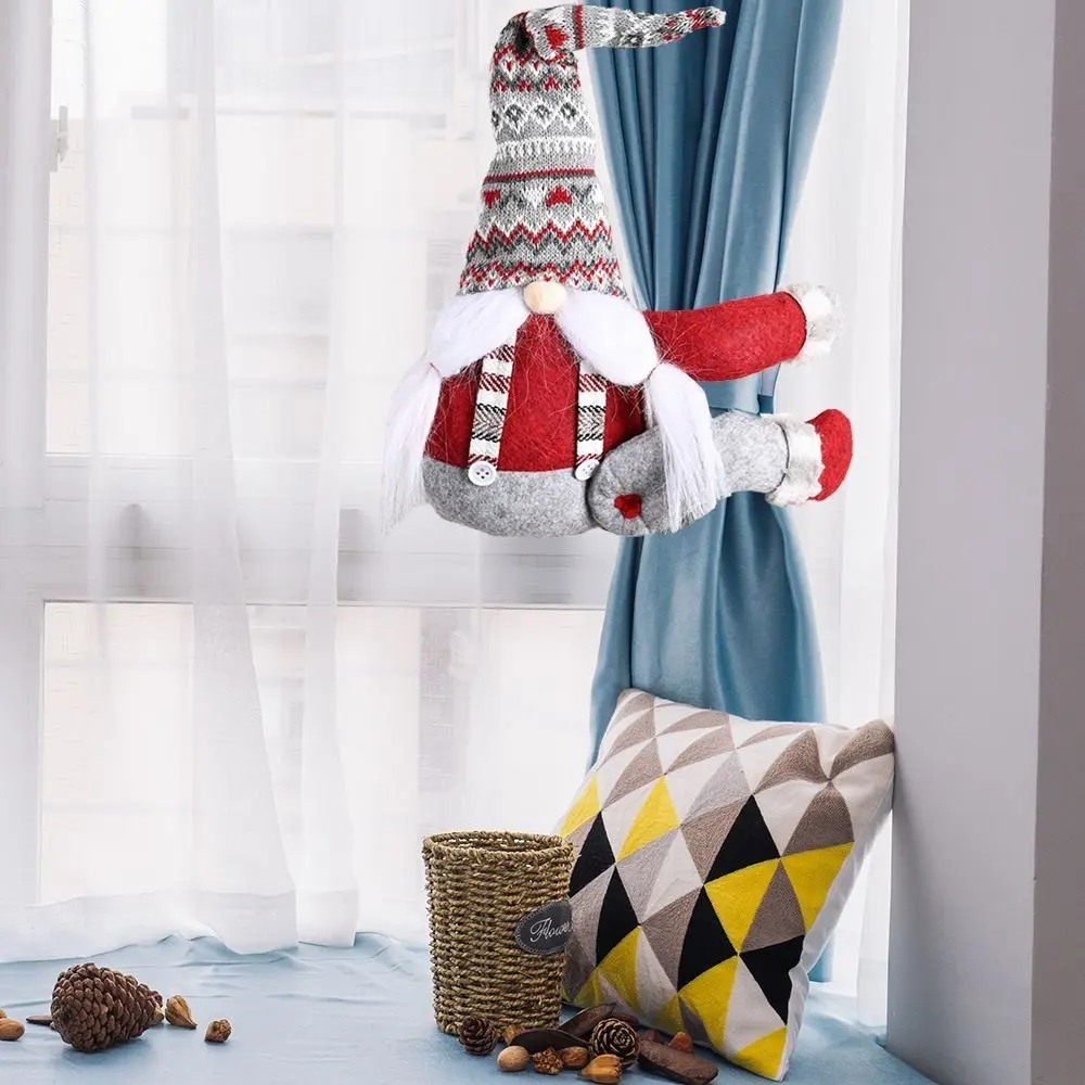 Funny Reusable Christmas Curtain Tieback Hanging Cute Forest Old Man Curtain Buckle Cartoon Santa Curtain Fastener Bedroom