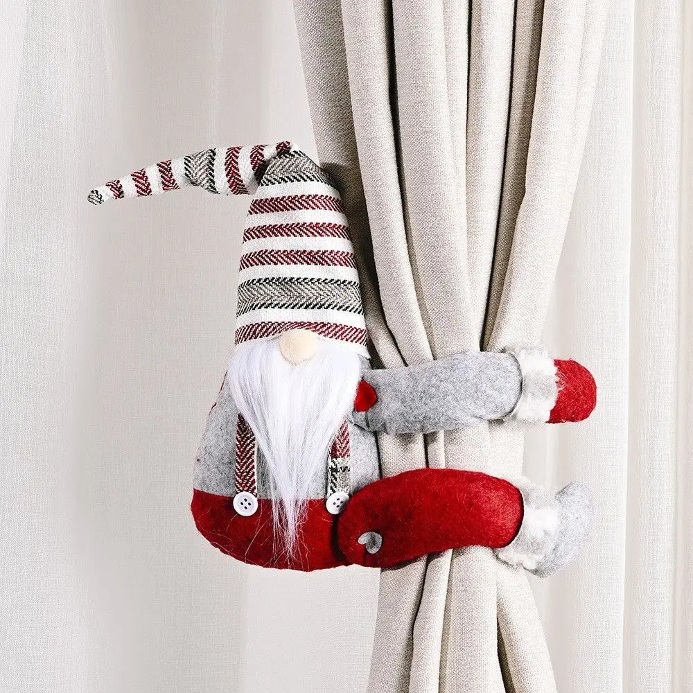 Funny Reusable Christmas Curtain Tieback Hanging Cute Forest Old Man Curtain Buckle Cartoon Santa Curtain Fastener Bedroom