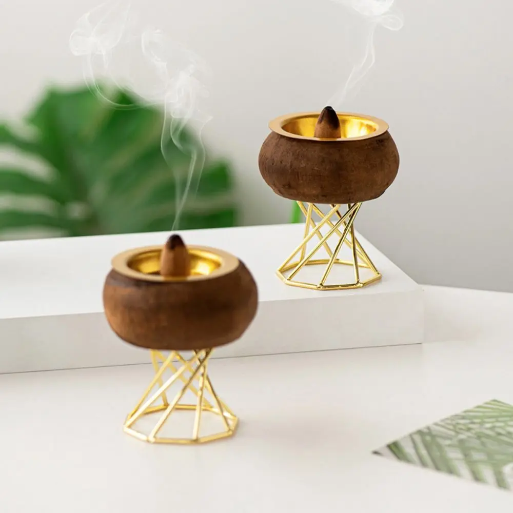 Metal Craft Middle East Incense Holder Hand-held With High Stand Festival Incense Stove Moisture Proof Wood Aromatherapy Stove