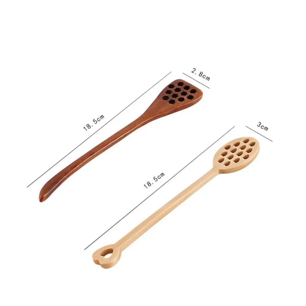 Baking Home Drizzler Wooden Handmade Saver Honey Dipper Spoon Stirrer Mixing Stick