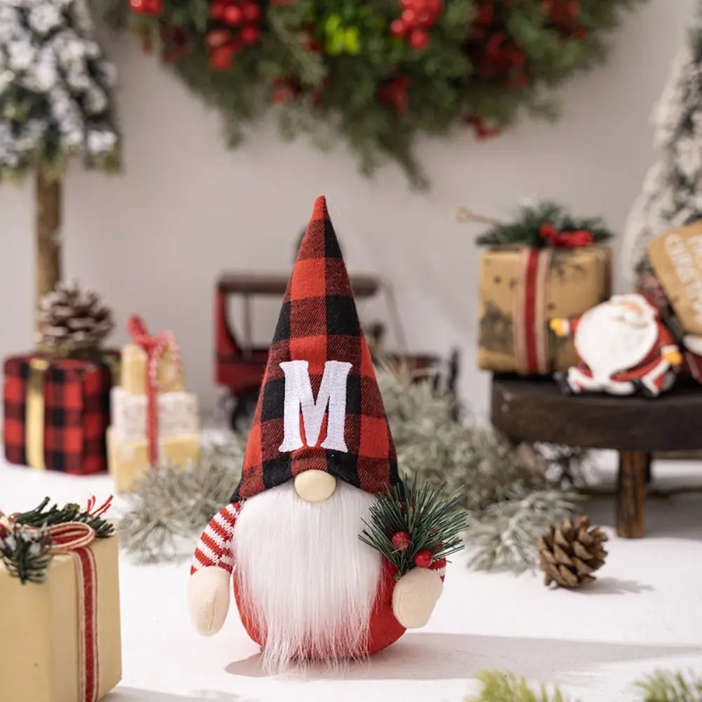 Merry Christmas Gnome Faceless Doll Ornaments Happy New Year 7 Letters Alphabet Standing Gnome Cartoon Creative