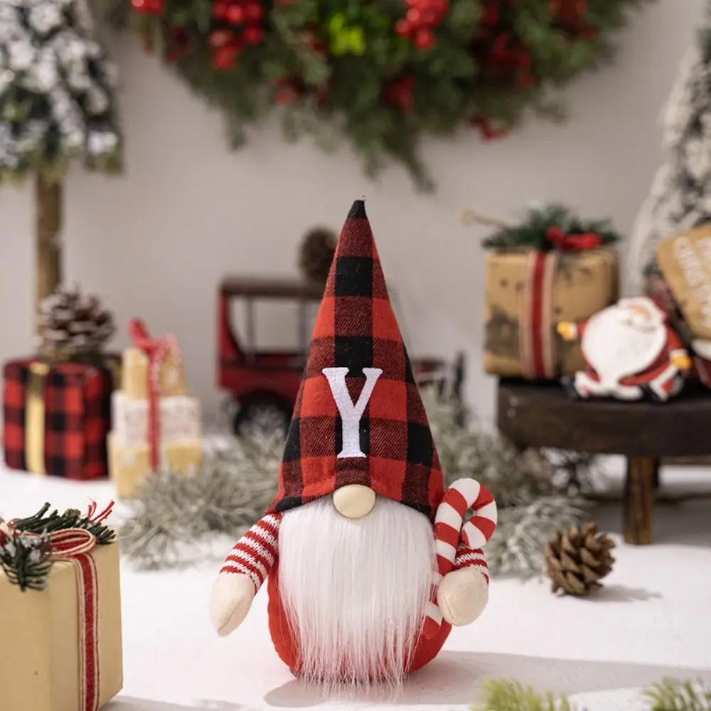 Merry Christmas Gnome Faceless Doll Ornaments Happy New Year 7 Letters Alphabet Standing Gnome Cartoon Creative