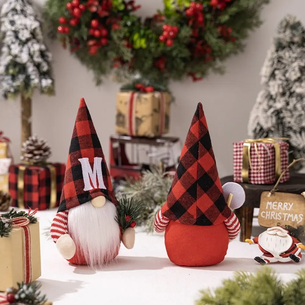 Merry Christmas Gnome Faceless Doll Ornaments Happy New Year 7 Letters Alphabet Standing Gnome Cartoon Creative