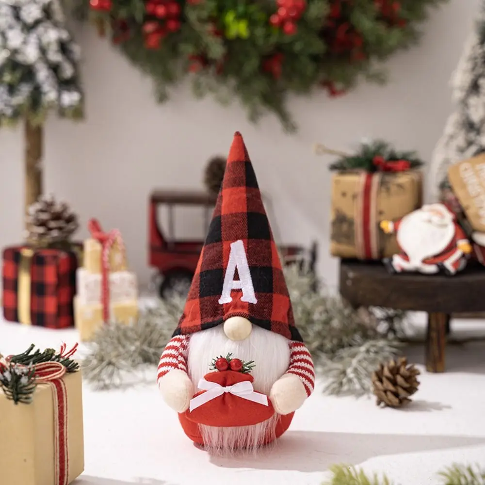 Merry Christmas Gnome Faceless Doll Ornaments Happy New Year 7 Letters Alphabet Standing Gnome Cartoon Creative