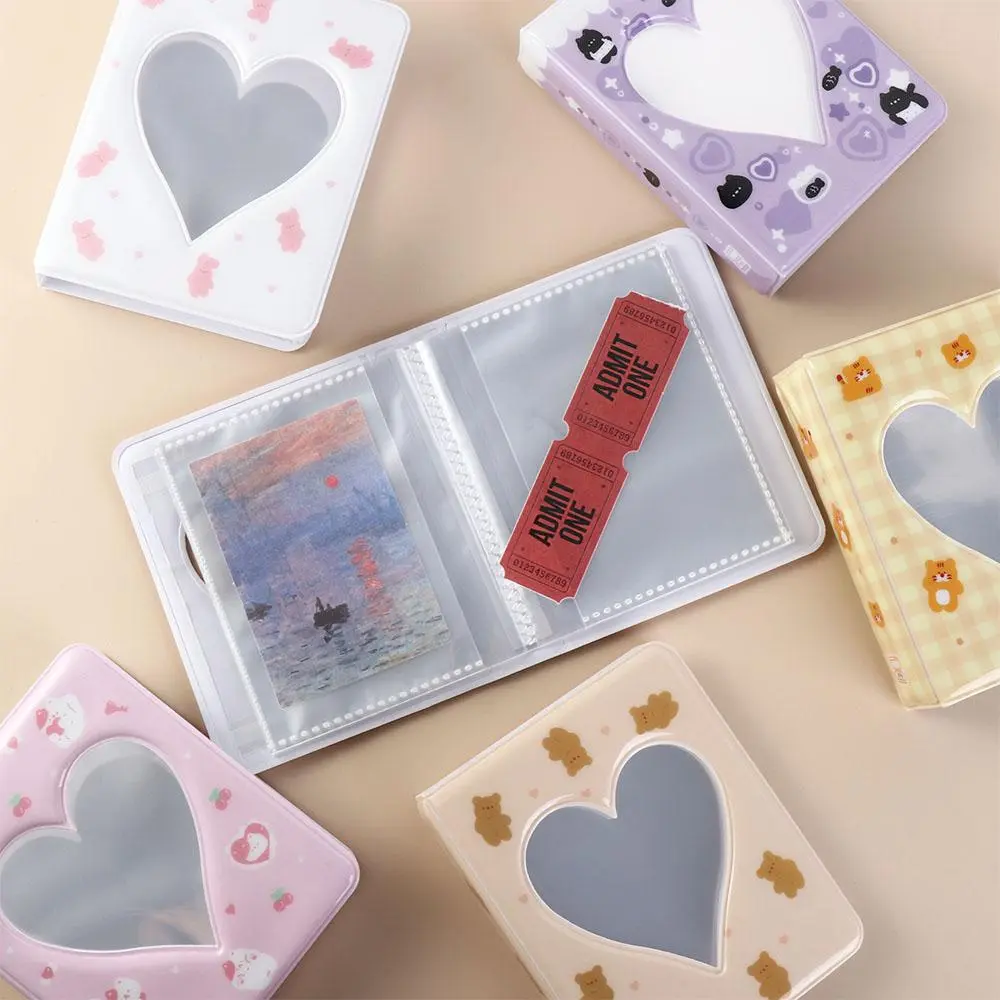 Cute Cartoon Bear Photo Album Ins Waterproof Hollow Picture Storage Case Pastic Anti-scratch Love Heart Photo Album Mini Photo
