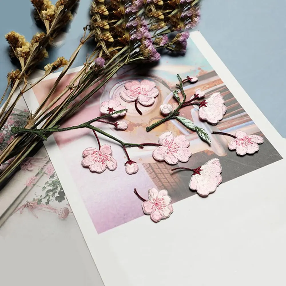 Iron on Begonia Flower Embroidery Patches DIY Crafts Handmade Clothes Appliques Chinese Style Exquisite Clothes Sticker Sewing