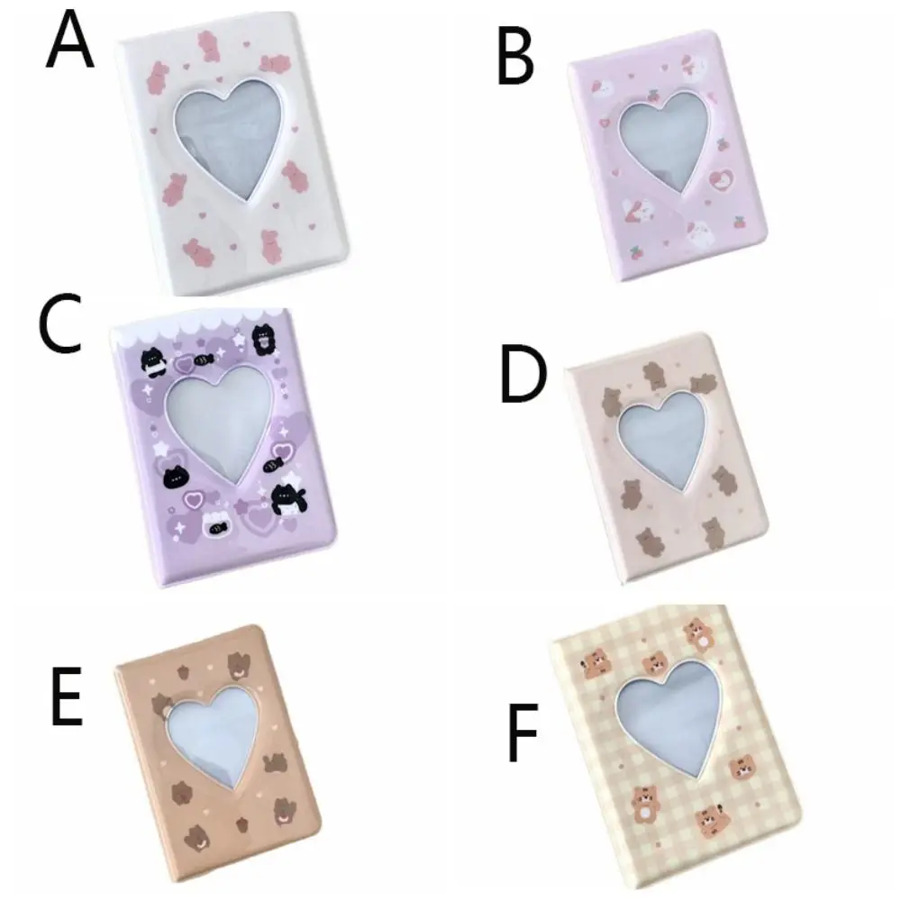 Cute Cartoon Bear Photo Album Ins Waterproof Hollow Picture Storage Case Pastic Anti-scratch Love Heart Photo Album Mini Photo