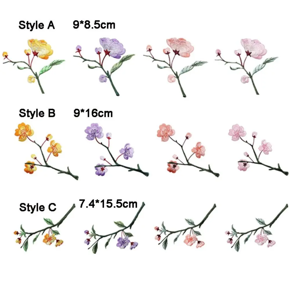 Iron on Begonia Flower Embroidery Patches DIY Crafts Handmade Clothes Appliques Chinese Style Exquisite Clothes Sticker Sewing