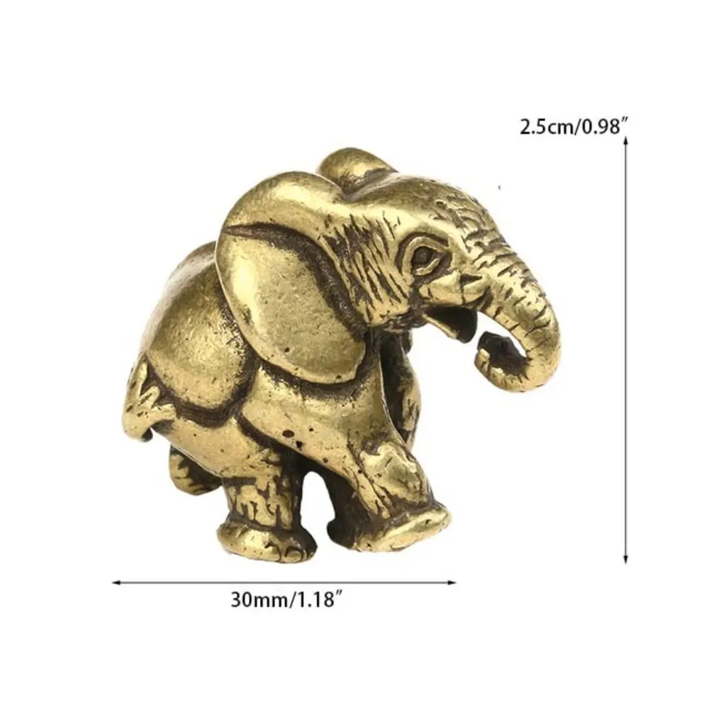 Hand Painted Micro-carved Crafts Collection Home Decoration Desk Ornament Elephant Figurines Miniatures Animal Statue