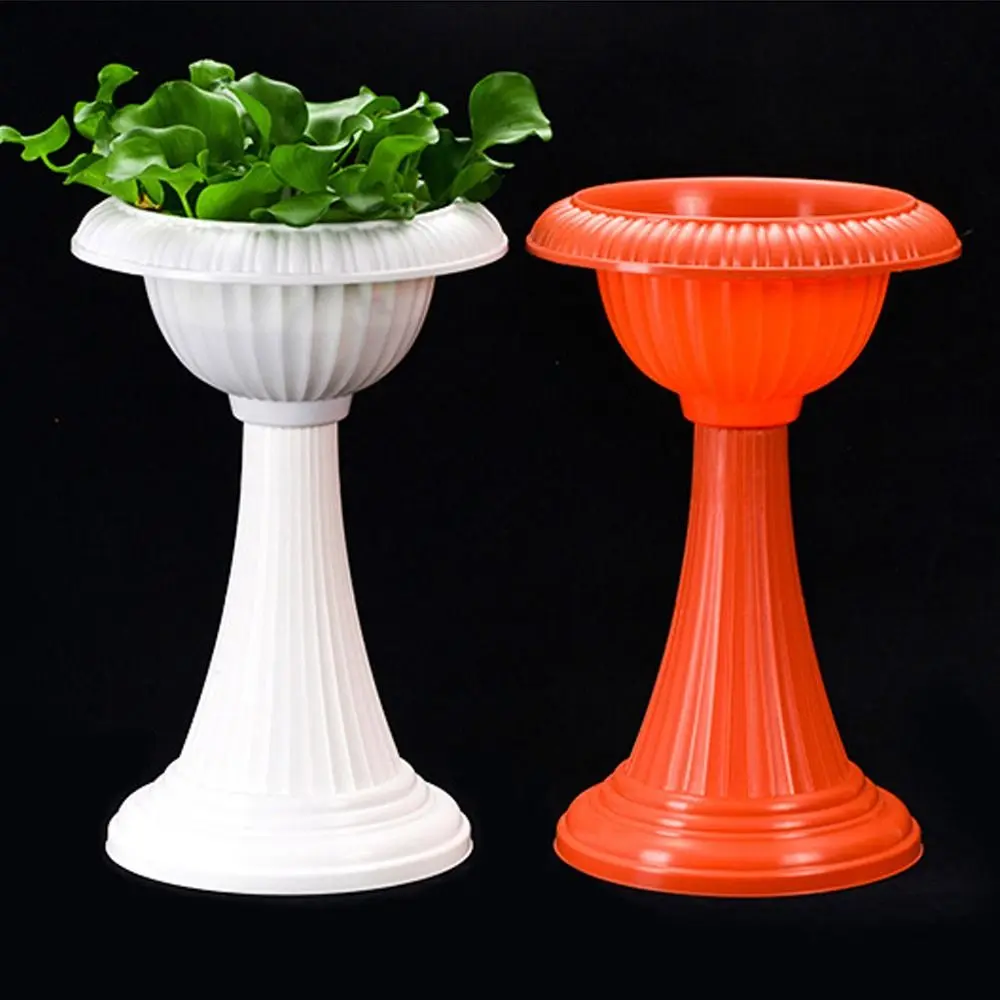 European Style White Roman Plant Flower Pot Retro Romantic Porch Planter Plastic Flower Planter Garden Decor