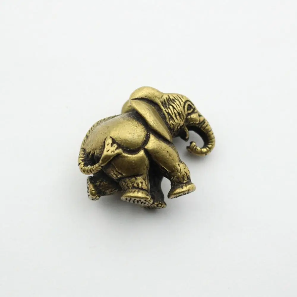 Hand Painted Micro-carved Crafts Collection Home Decoration Desk Ornament Elephant Figurines Miniatures Animal Statue