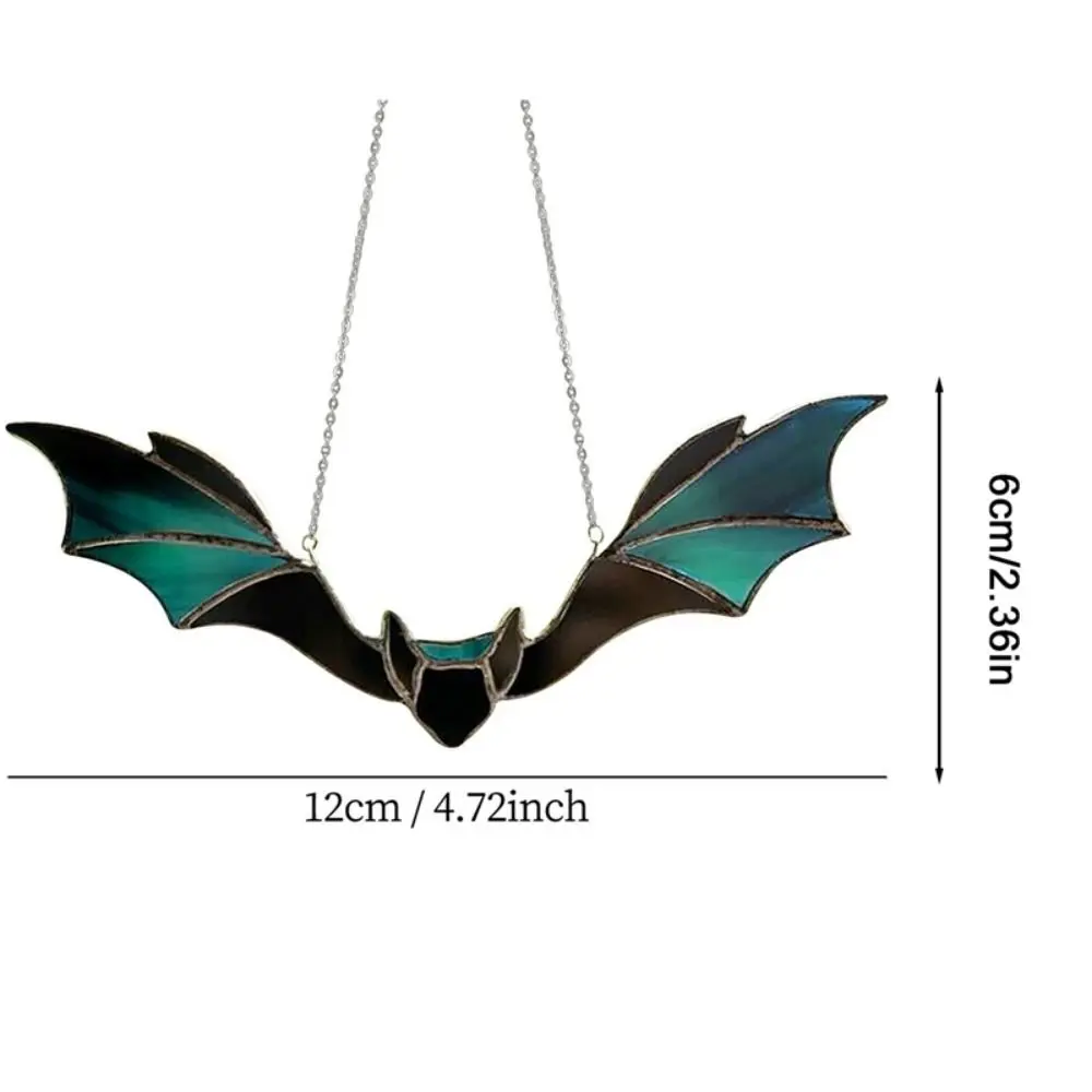 Funny Stained Halloween Bat Pendant Bat Shaped Wall Art Wall Hanging Bat With Chain ​ Gothic Bat Ornaments Scenes ​