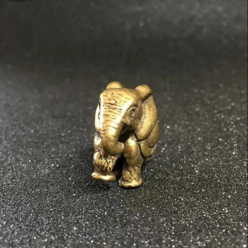 Hand Painted Micro-carved Crafts Collection Home Decoration Desk Ornament Elephant Figurines Miniatures Animal Statue
