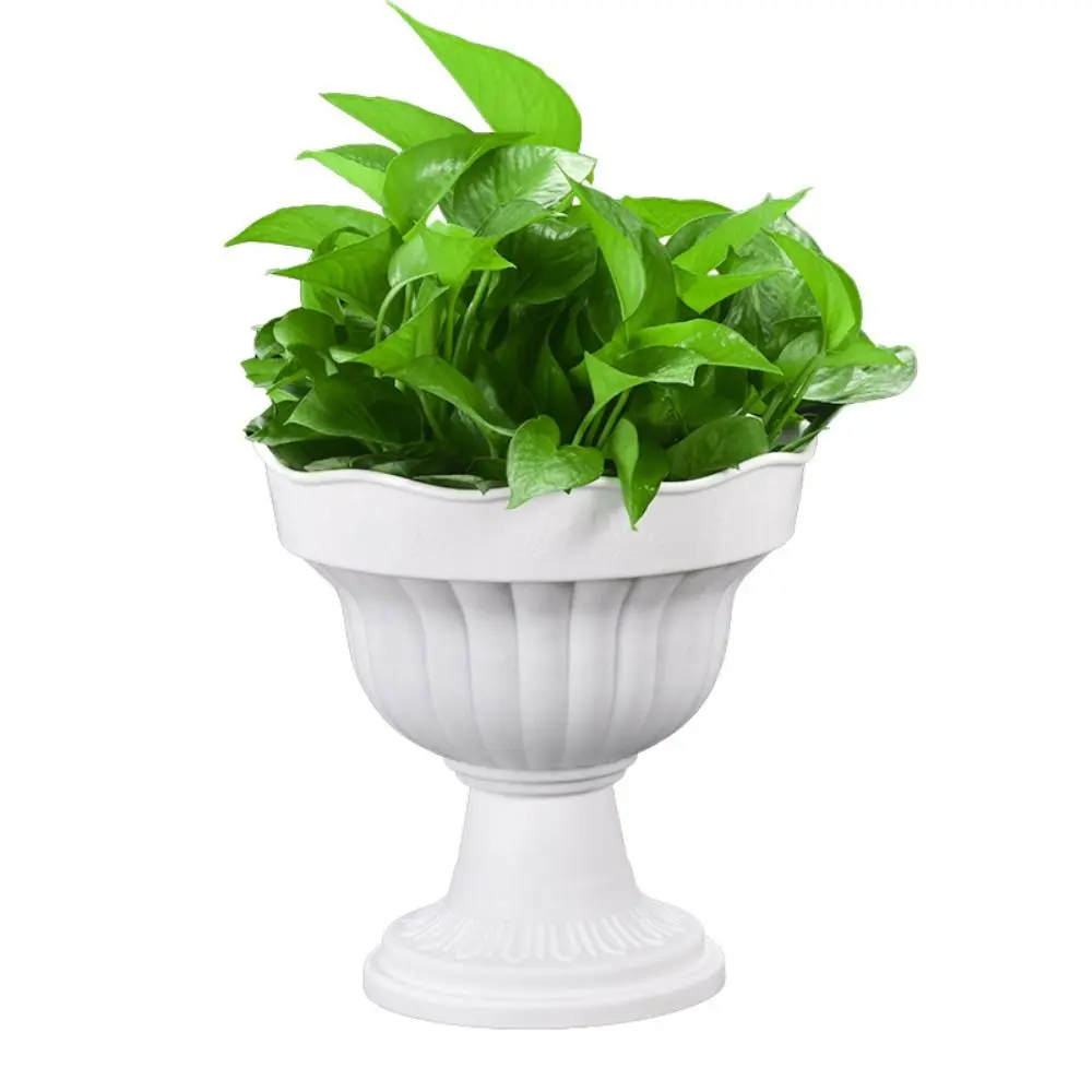 European Style White Roman Plant Flower Pot Retro Romantic Porch Planter Plastic Flower Planter Garden Decor