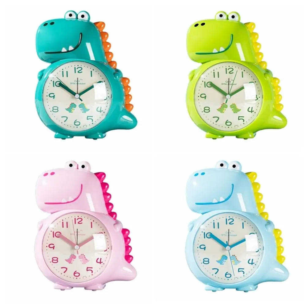 Cartoon Electronic Desk Clock Music Dinosaur Shaped Tabletop Clock with Night Light Battery Powered Children Alarm Clock