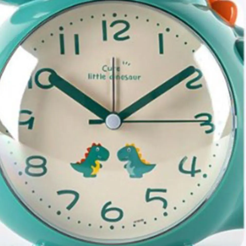 Cartoon Electronic Desk Clock Music Dinosaur Shaped Tabletop Clock with Night Light Battery Powered Children Alarm Clock