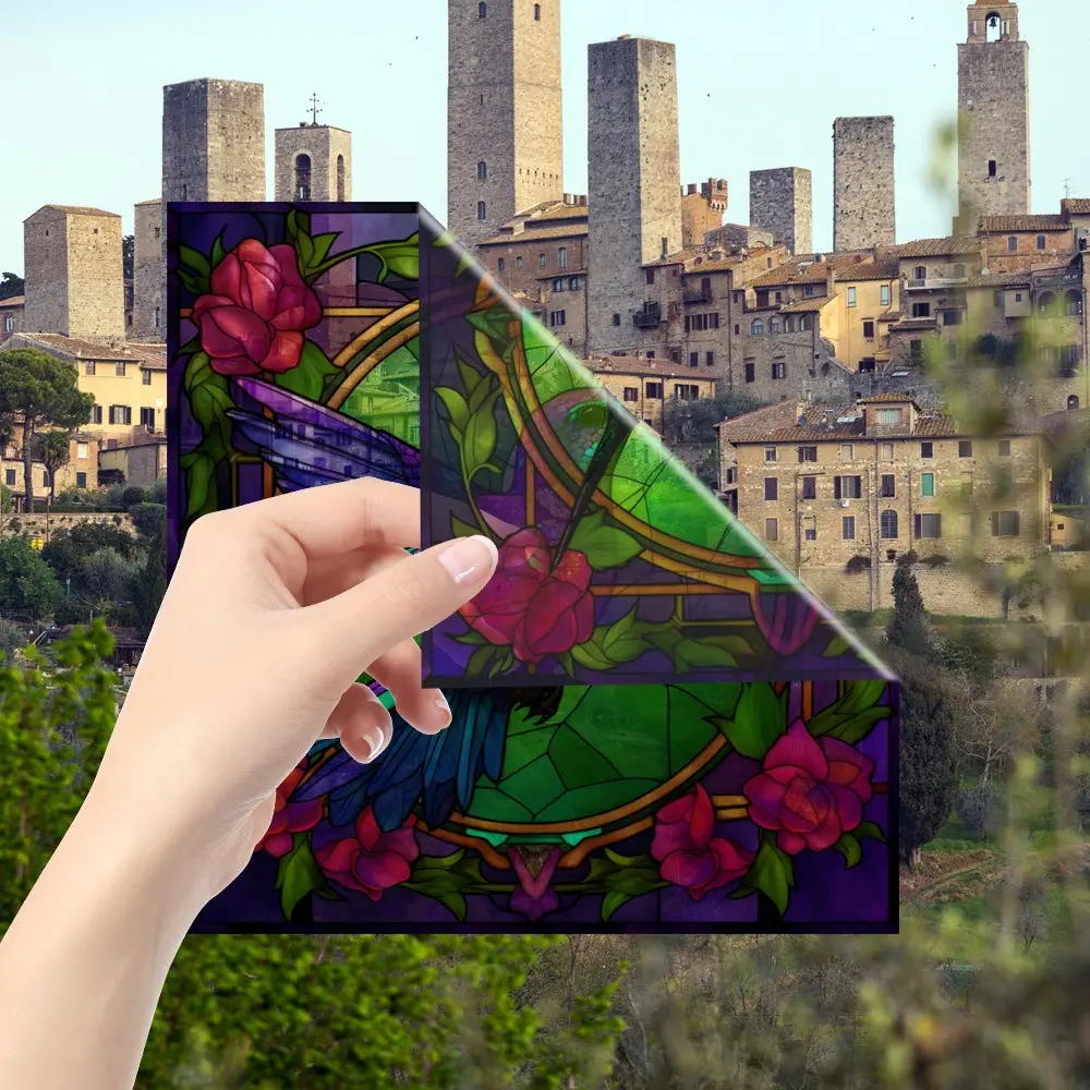 Non-Adhesive Hummingbird Window Decals Reusable Anti-collision Electrostatic Sticker PVC Double-Sided Design Warning Sticker
