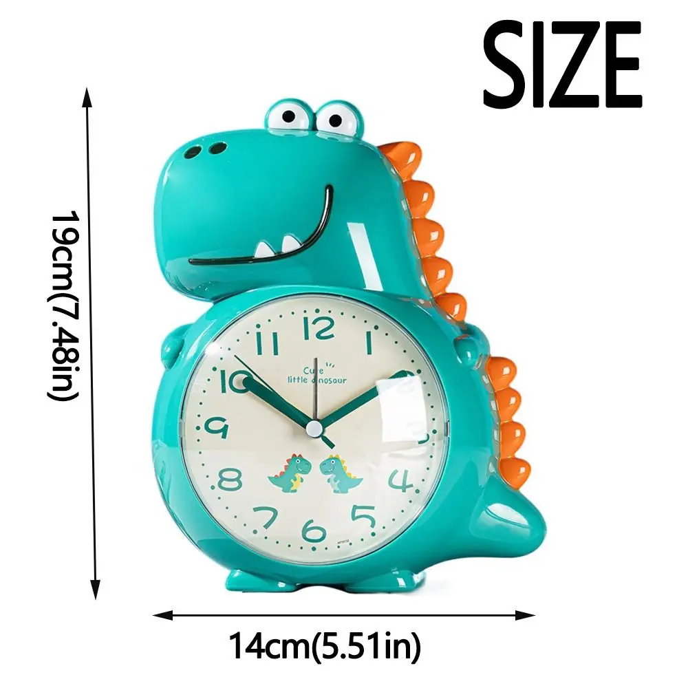 Cartoon Electronic Desk Clock Music Dinosaur Shaped Tabletop Clock with Night Light Battery Powered Children Alarm Clock
