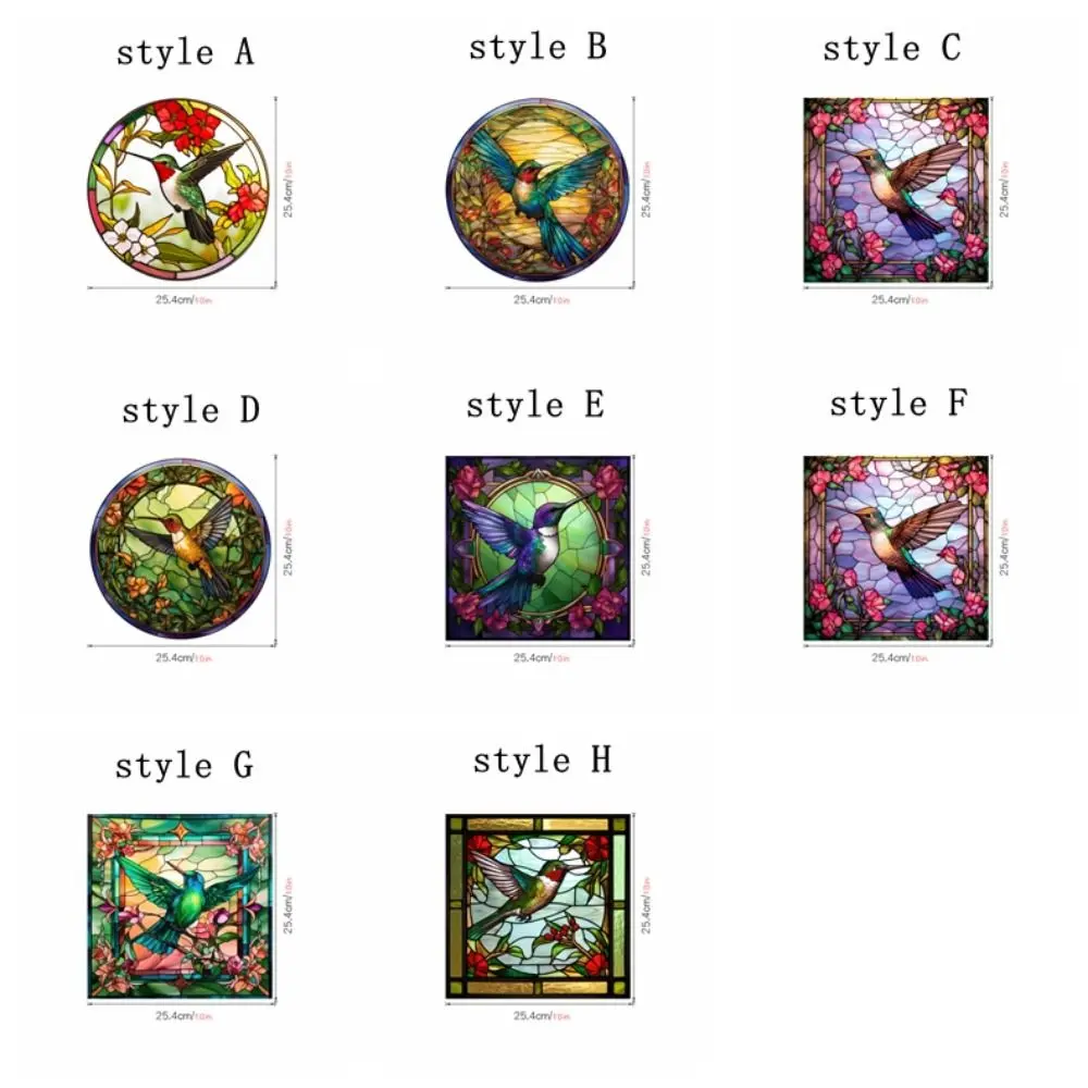 Non-Adhesive Hummingbird Window Decals Reusable Anti-collision Electrostatic Sticker PVC Double-Sided Design Warning Sticker