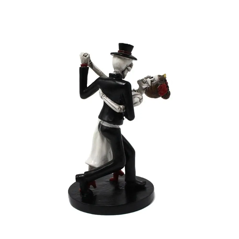 Resin Dancing Skeleton Couple Figurine Mini Funny Dance Skeleton Figurine Decorative Skeleton Couple Ornament Women/Men