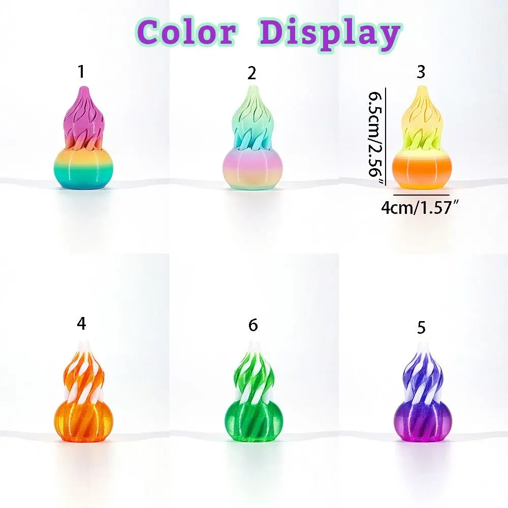 3pcs Creative Mini Rotatable Gourd Toy Classical Cartoon Fingertip Gourd Ornament Cute 3D Printed Spiral Toy Children's