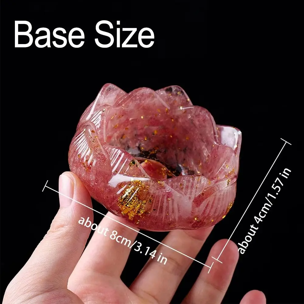 Creative Crystals Lotus Flower Base Lotus Shape Handmade Crystal Incense Holder DIY Craft Household Crystal Ornament