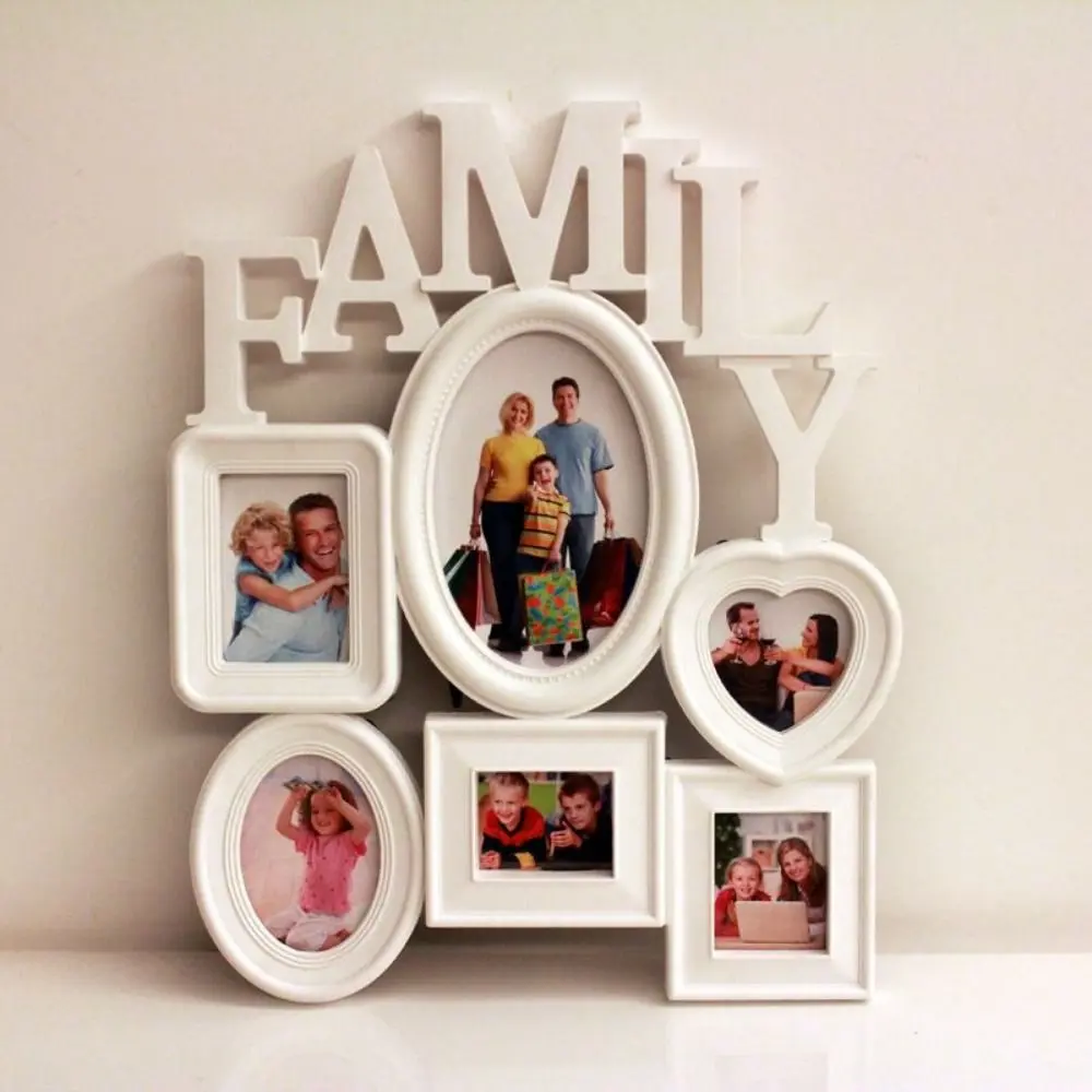 Creative Irregular Family Picture Frame Decorative 6 Pictures DIY Photo Frame Multi-size Wall Hanging Frame Home Decor