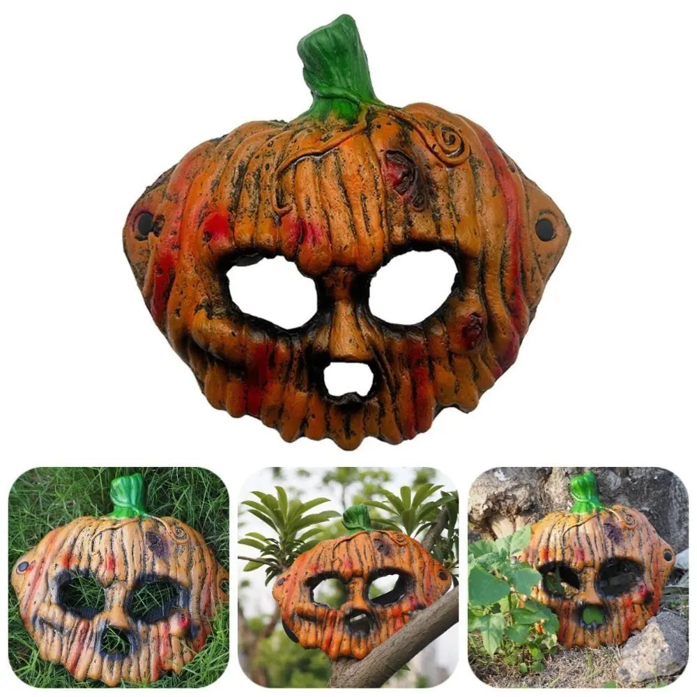 3D Halloween Pumpkin Mask Creativity Realistic Half Face Mask Elastic Strapy Halloween Decoration Halloween Cosplay Mask