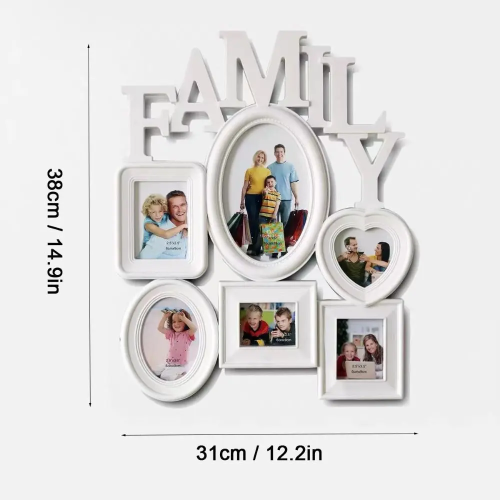 Creative Irregular Family Picture Frame Decorative 6 Pictures DIY Photo Frame Multi-size Wall Hanging Frame Home Decor