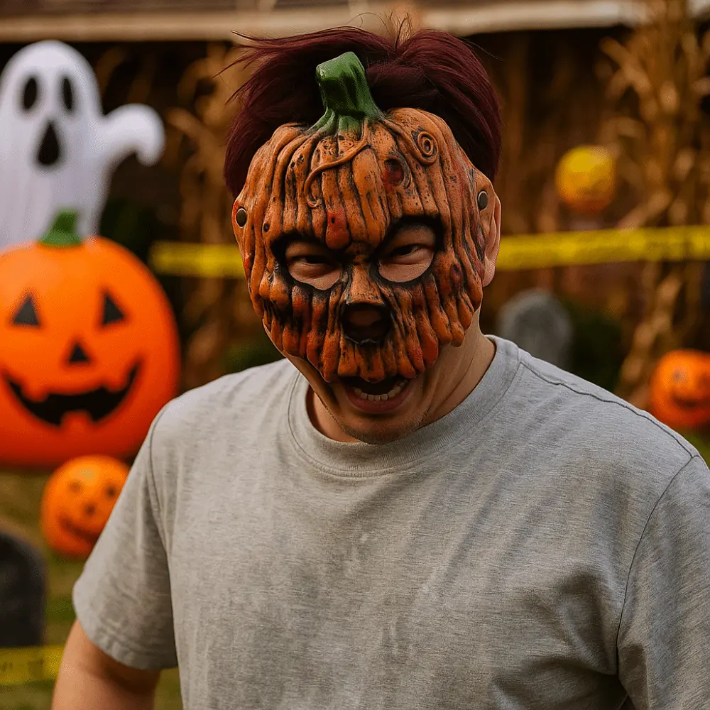 3D Halloween Pumpkin Mask Creativity Realistic Half Face Mask Elastic Strapy Halloween Decoration Halloween Cosplay Mask