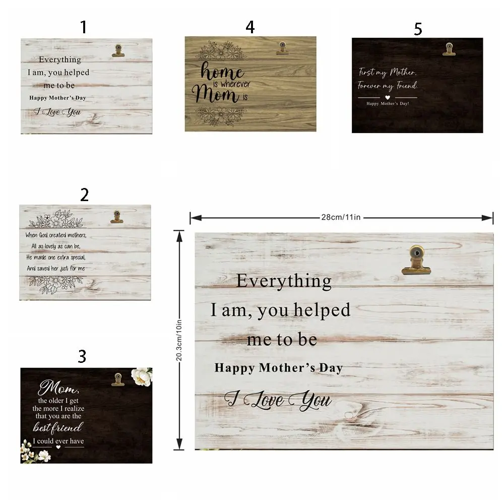 Multi-purpose Reliable Wooden Pictures Frame Durable Easy to Use Desktop Photo Clip Unique Mother's Day Frame Ornaments Mom Gift