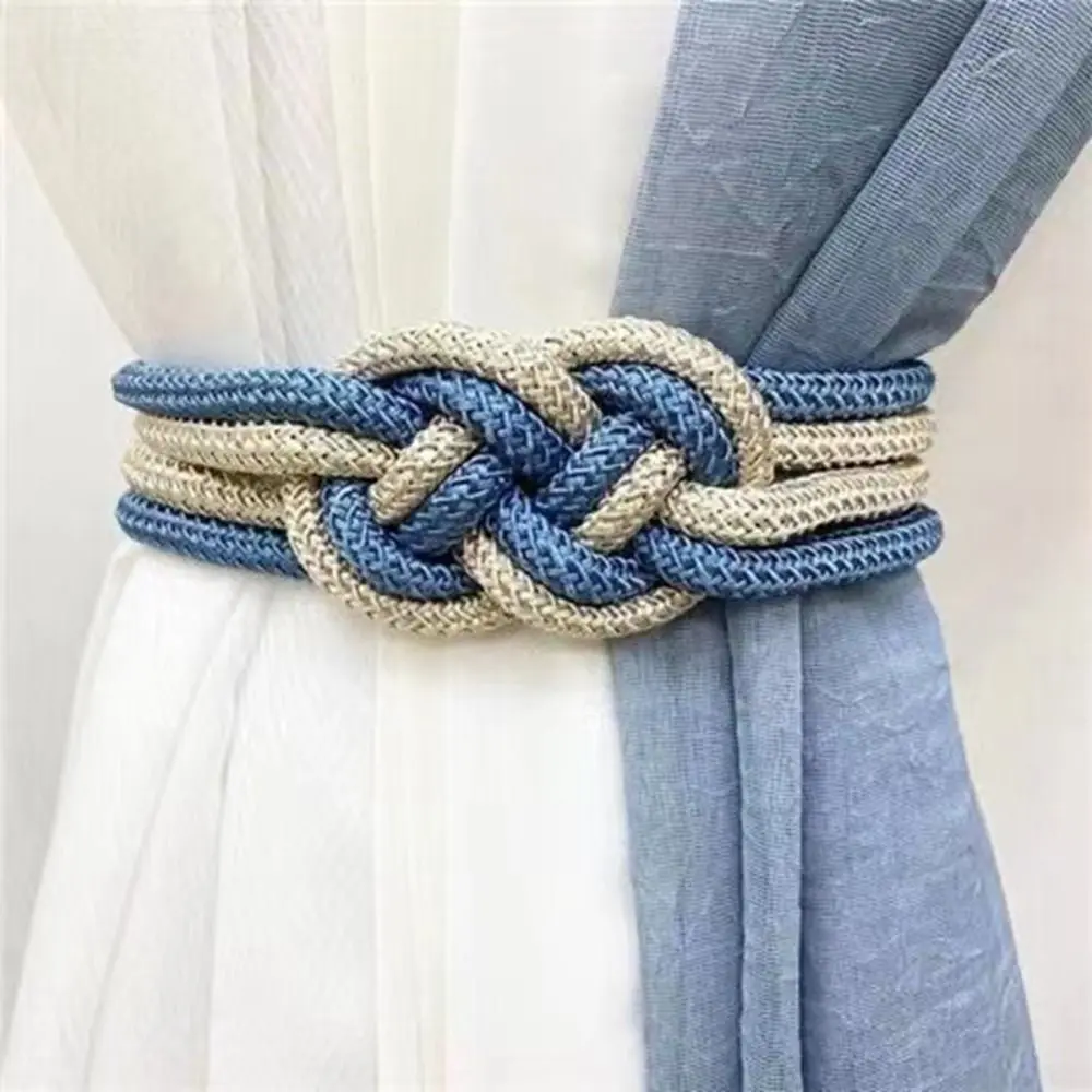 Two-color Braided Curtain Tieback Chinese Knot No Installation Curtain Magnet Buckle Polyester Yarn Magnetic Buckle