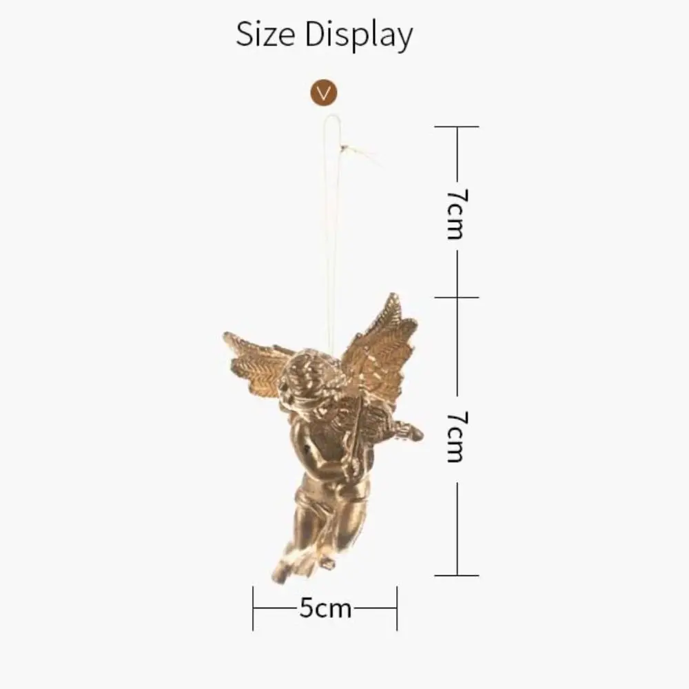6pcs Gold/Silver Christmas Angel Pendant with Hanging Rope Electroplated Christmas Tree Hanging Ornaments Lightweight