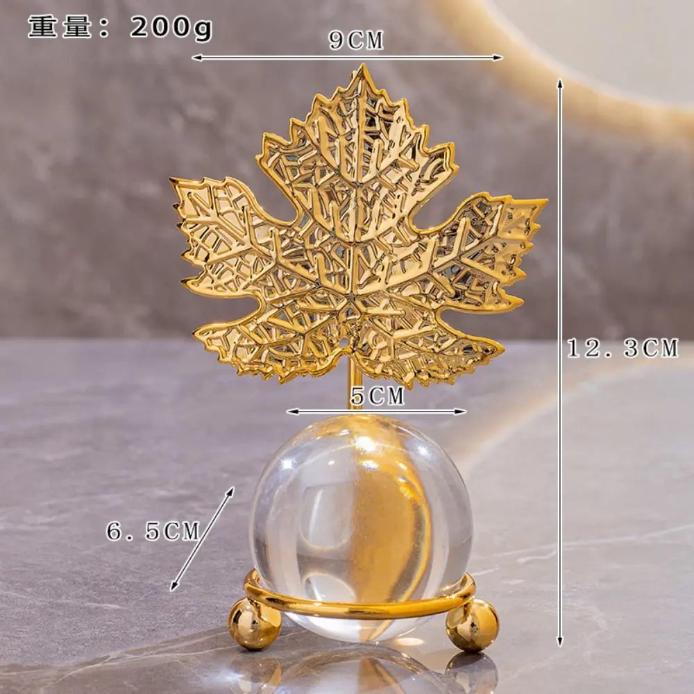 Fine Craftsmanship Leaf Ball Ornaments Non-slip Luxury Crystal Ball Table Decoration Wear-resistant Rust-proof