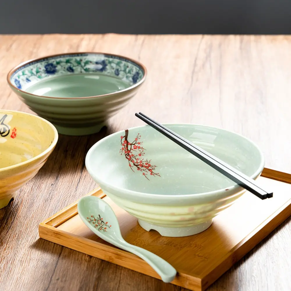 Commercial Imitation Ceramic Melamine Ramen Bowl Japanese-style Anti-fall Noodle Bowl Large Capacity Soup Bowl Restaurants