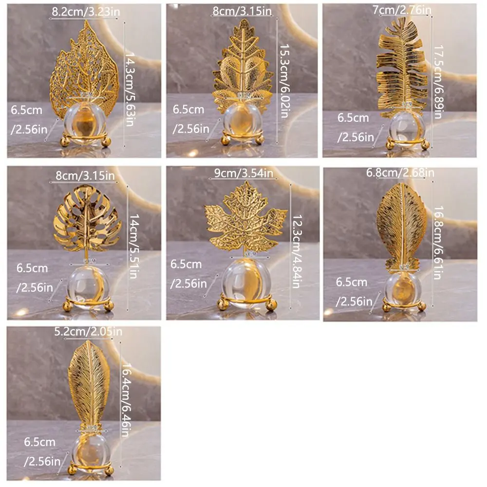 Fine Craftsmanship Leaf Ball Ornaments Non-slip Luxury Crystal Ball Table Decoration Wear-resistant Rust-proof