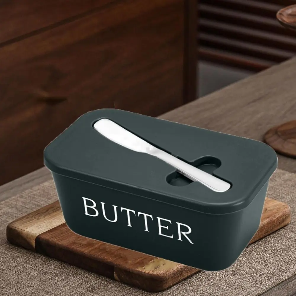 Plastic Butter Container Food Grade Large Capacity Butter Keeper Container with Lid Keep Fresh Butter Storage Box Restaurant