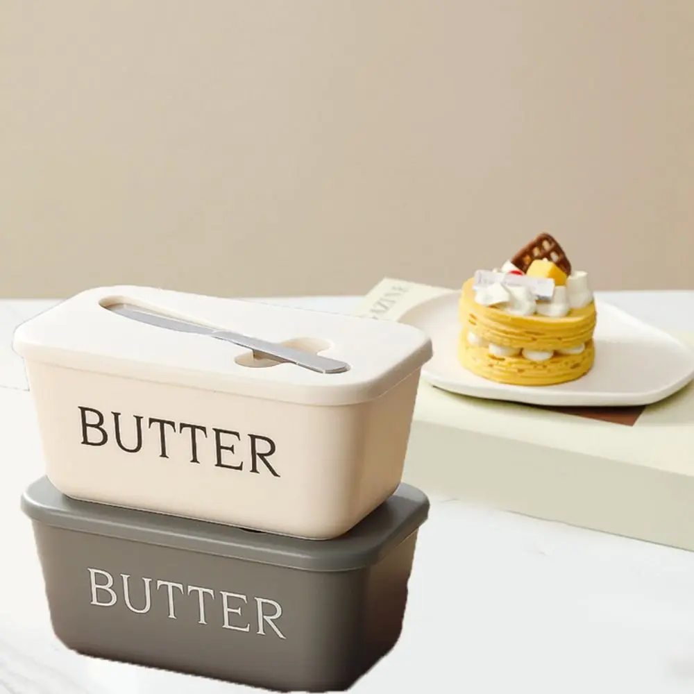Plastic Butter Container Food Grade Large Capacity Butter Keeper Container with Lid Keep Fresh Butter Storage Box Restaurant