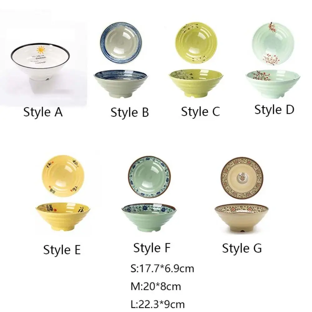 Commercial Imitation Ceramic Melamine Ramen Bowl Japanese-style Anti-fall Noodle Bowl Large Capacity Soup Bowl Restaurants