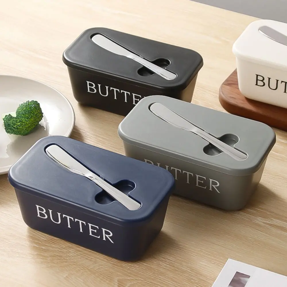 Plastic Butter Container Food Grade Large Capacity Butter Keeper Container with Lid Keep Fresh Butter Storage Box Restaurant