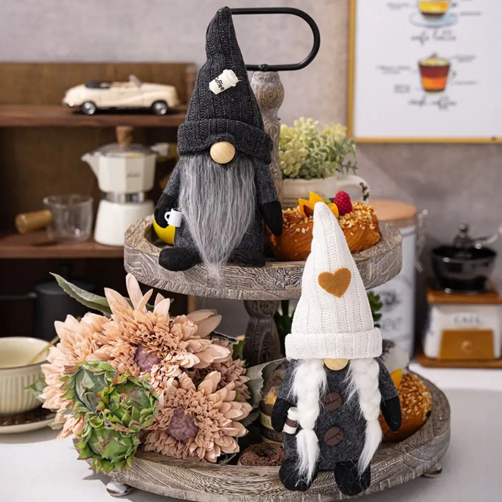 With Knitted Hat Coffee Gnomes Plush Doll Soft Plush Cute Christmas Faceless Doll Exquisite American Style