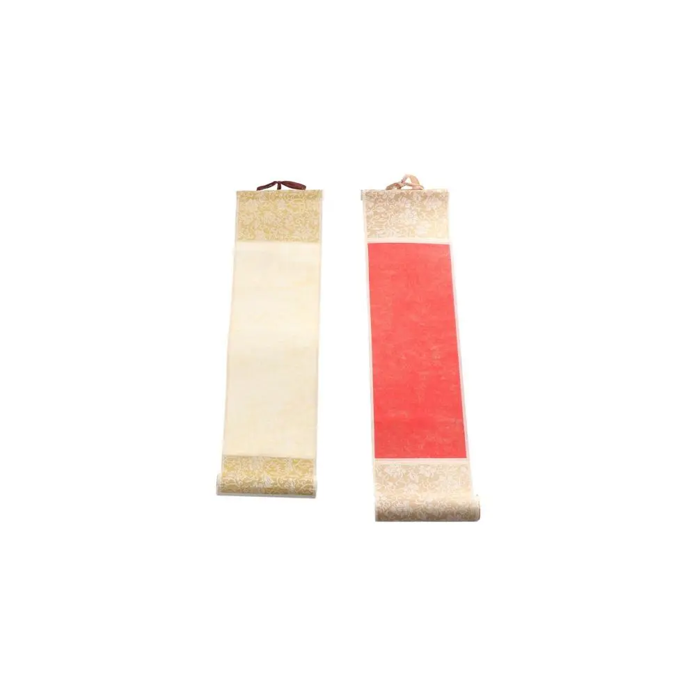 Art Supplies DIY Crafts Gilded Rice Paper Scroll Mini Batik Trumpet Scroll Blank Hanging Scroll Painting Drawing Paper